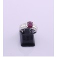 18ct White Gold Ruby and Bagette Diamond Ring SOLD